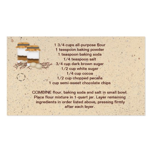 Jar Cookie Mix Hang Tag Business Cards (front side)