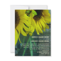 Jar Of Sunflowers Fall Wedding Invitation