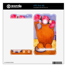 jar, peonies and Oranges by Modersohn Skin For The HTC Evo 4G