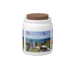 Jardin à Sainte-Adresse by Claude Monet Candy Jar