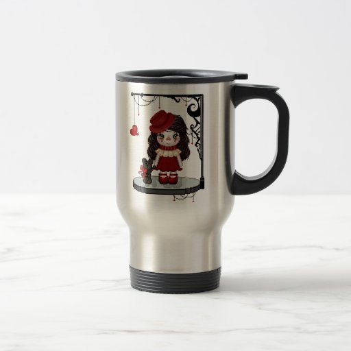 Jarro gótico rojo del dulce de leche cuajada del c tazas