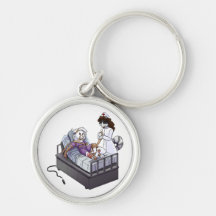 Jasmine and Quinn: Nurse!  Nurse! Key Chain