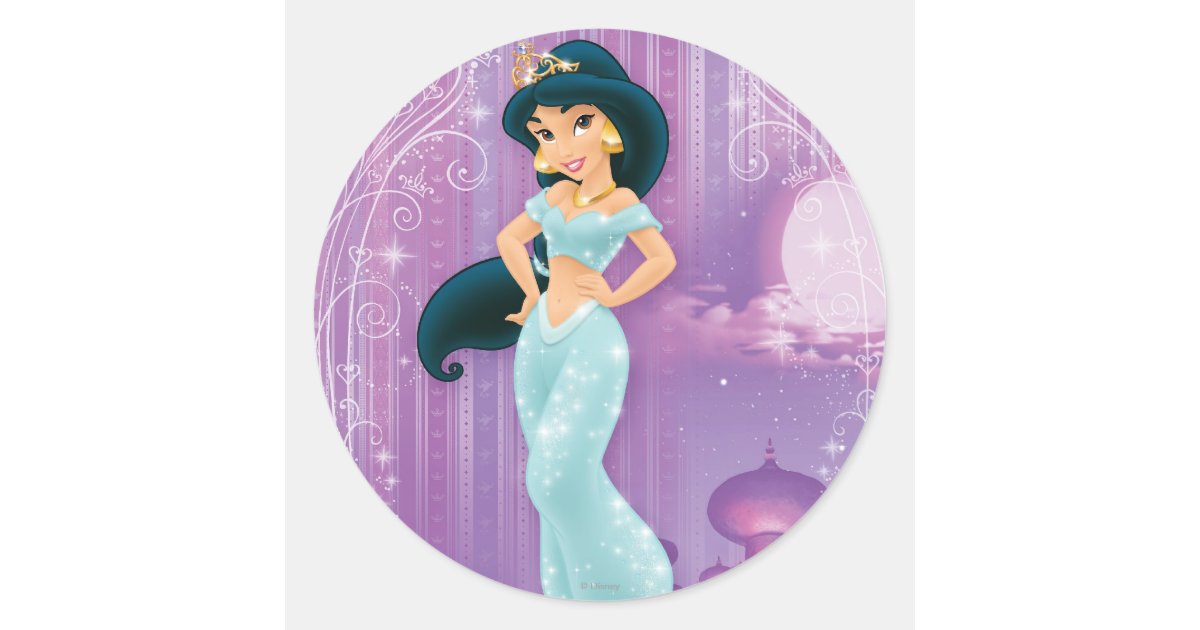 Jasmine Princess Classic Round Sticker Zazzle