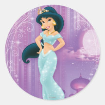 Jasmine Princess Round Stickers