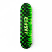 Jasper green fire Skatersollie skateboard.