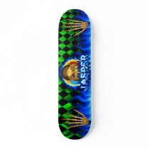 Jasper skull blue fire Skatersollie skateboard