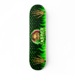Jasper skull green fire Skatersollie skateboard.