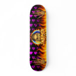 Jasper skull real fire and flames skateboard desig