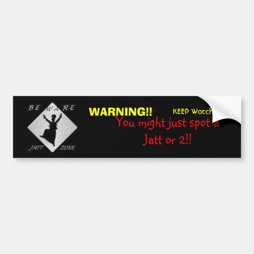 Jatt Zone Bumper Sticker | Zazzle