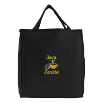 Java Junkie Coffee Embroidered Bag embroidered bags