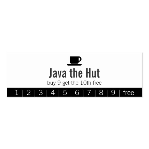 Java Logo Drink Punch Card Business Card Templates (front side)