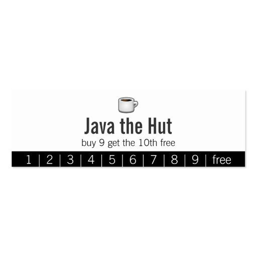 Java Logo Drink Punch Card Business Cards