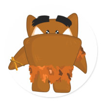 Java man monster round stickers
