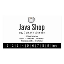 Java Shop Drink Punch Card business cards