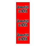 javascript is sexy bookmark business card