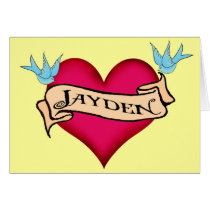 Jayden - Custom Heart Tattoo T-shirts & Gifts cards