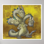 Jayne, Casey, Knowle the three headed dragon Print