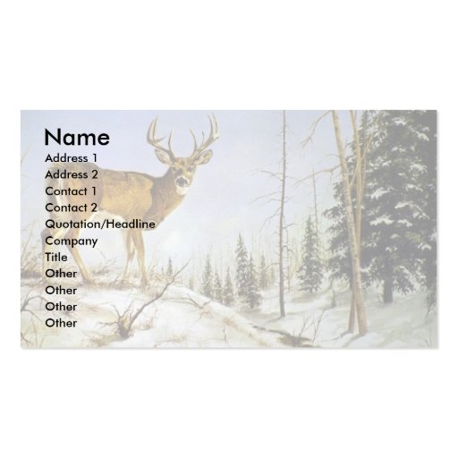 Jay's Peak, White Tail Deer Business Card (front side)