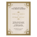 Jazz age taupe geometric art deco wedding card