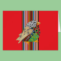 Jazz Bird (red) Blank Notecard cards