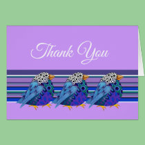 Jazz Birds (blue) Thank You Note Card cards
