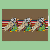 Jazz Birds (tan) blank Notecard cards