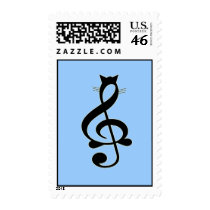Jazz Cat Postage Stamp