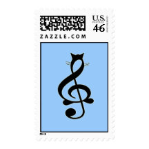 Jazz Cat Postage Stamp