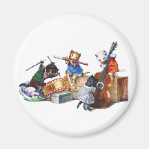 Jazz Cats Refrigerator Magnet