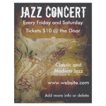 Jazz Concert Saxophone Flyer