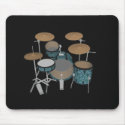 Jazz Drum Kit: Custom Green Drums: Drums Mousepad by spiritswitchboard Jazz Drum Kit: Custom Green Drums: Drums Mousepad