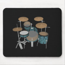 Jazz Drum Kit: Custom Green Drums: Drums Mousepad by spiritswitchboard Jazz Drum Kit: Custom Green Drums: Drums Mousepad