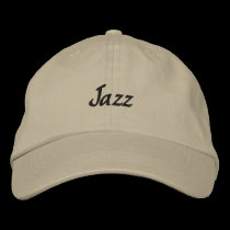 Jazz Embroidered Dark Text Baseball Cap embroidered hats