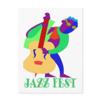Jazz Fest Blues Man postcards by figstreetstudio Jazz Fest Blues Man postcards