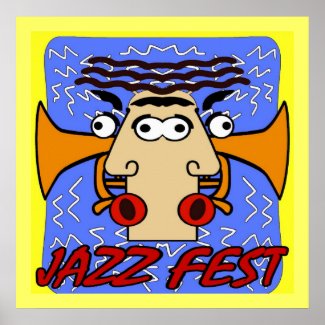 Jazz Fest Cubism Face and Horn print