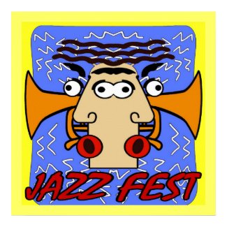 Jazz Fest Cubism Face and Horn print