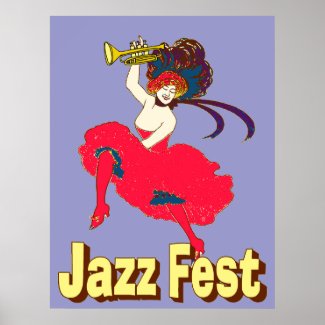 Jazz Fest Lady With Horn print