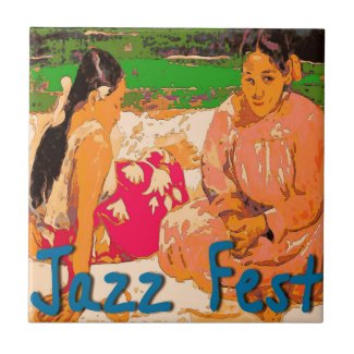 Jazz fest Women on Blanket tile