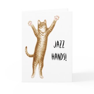 Jazz Hands Cat Card card