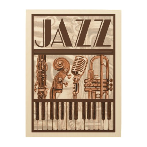 Jazz Music Wood Wall Art Zazzle