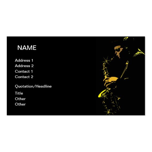 Jazz Musician Business Cards (front side)