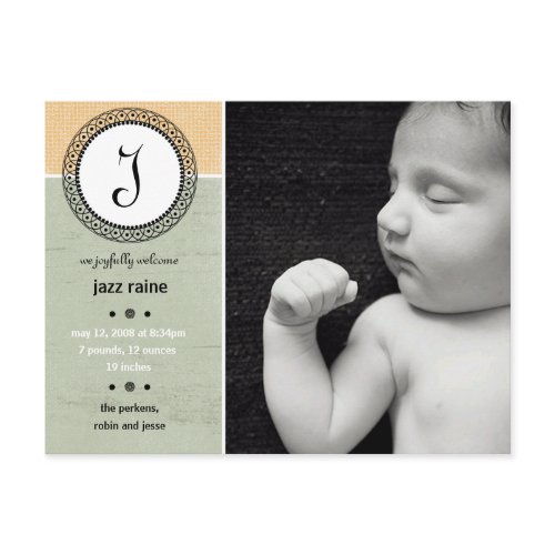 Jazz Raine Birth Announcement postcard