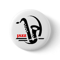 Jazz Sax Pinback Button