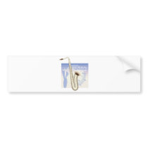 jazz saxaphone design bumper sticker