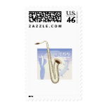 jazz saxaphone design postage