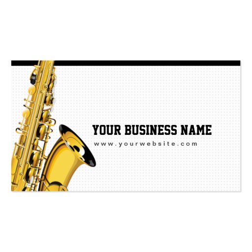 Jazz Saxaphone Soul Music Musician Business Card (front side)