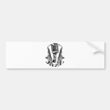 Jazz ~ Saxophone Sax Microphone Music Bumper Sticker