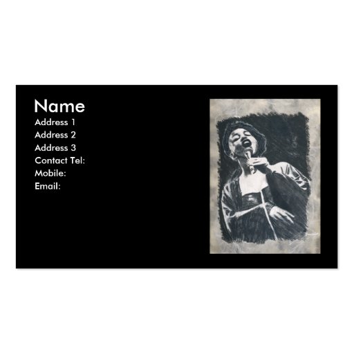 jazz singer business card template (front side)