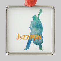 Jazzman que juega bajo adornos