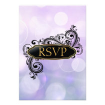 Jazzy Blue Bokeh Rsvp Invitations